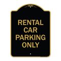 Signmission Designer Series Sign Rental Car Parking Only, Black & Gold Aluminum Sign, 18" x 24", BG-1824-23224 A-DES-BG-1824-23224